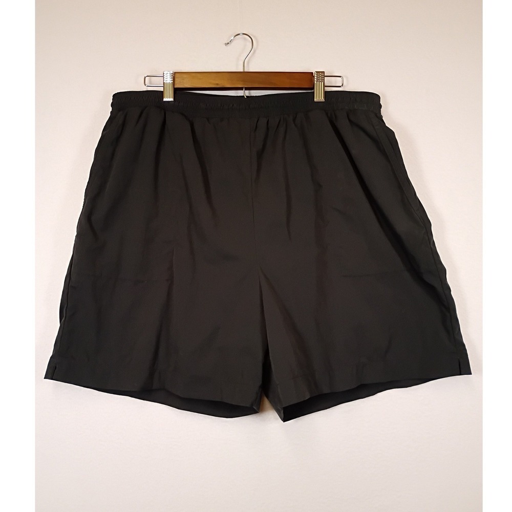 Athleisure Lands' End Womens XL Black Elastic Waist Zipper Pocket Shorts